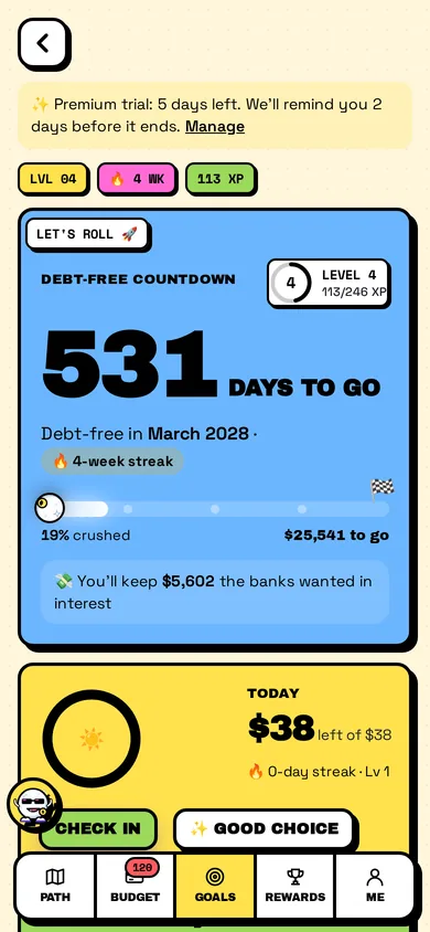 Debt-free countdown: 531 days to go, debt-free in March 2028